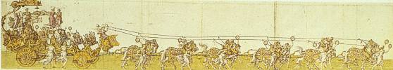 Der groe Triumphwagen fr Kaiser Maximilian I., 1518, Zeichnung & Entwurf, Wien