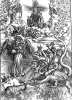 1496-98 Apokalypse:  Der siebenköpfige Drache (Holzschnitt ca300K)